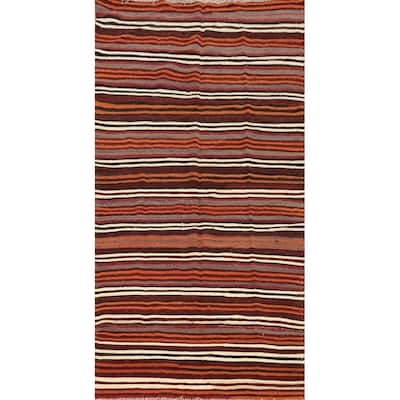 Hand Woven Oriental 100% Wool Carpet Southwestern Geometric Multi-Colored Kilim Area Rug - 9' 0'' X 4' 8''