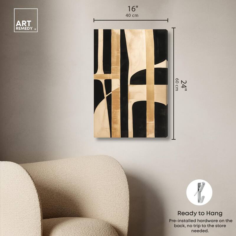 Noir and Gold I Canvas by Art Remedy, Gallery Wrapped