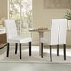 preview thumbnail 2 of 7, Tufted Dining Room Chairs Set of 2, Parsons Diner Chairs Upholstered Side Kitchen Chairs with Solid Wood Legs and Padded Seat