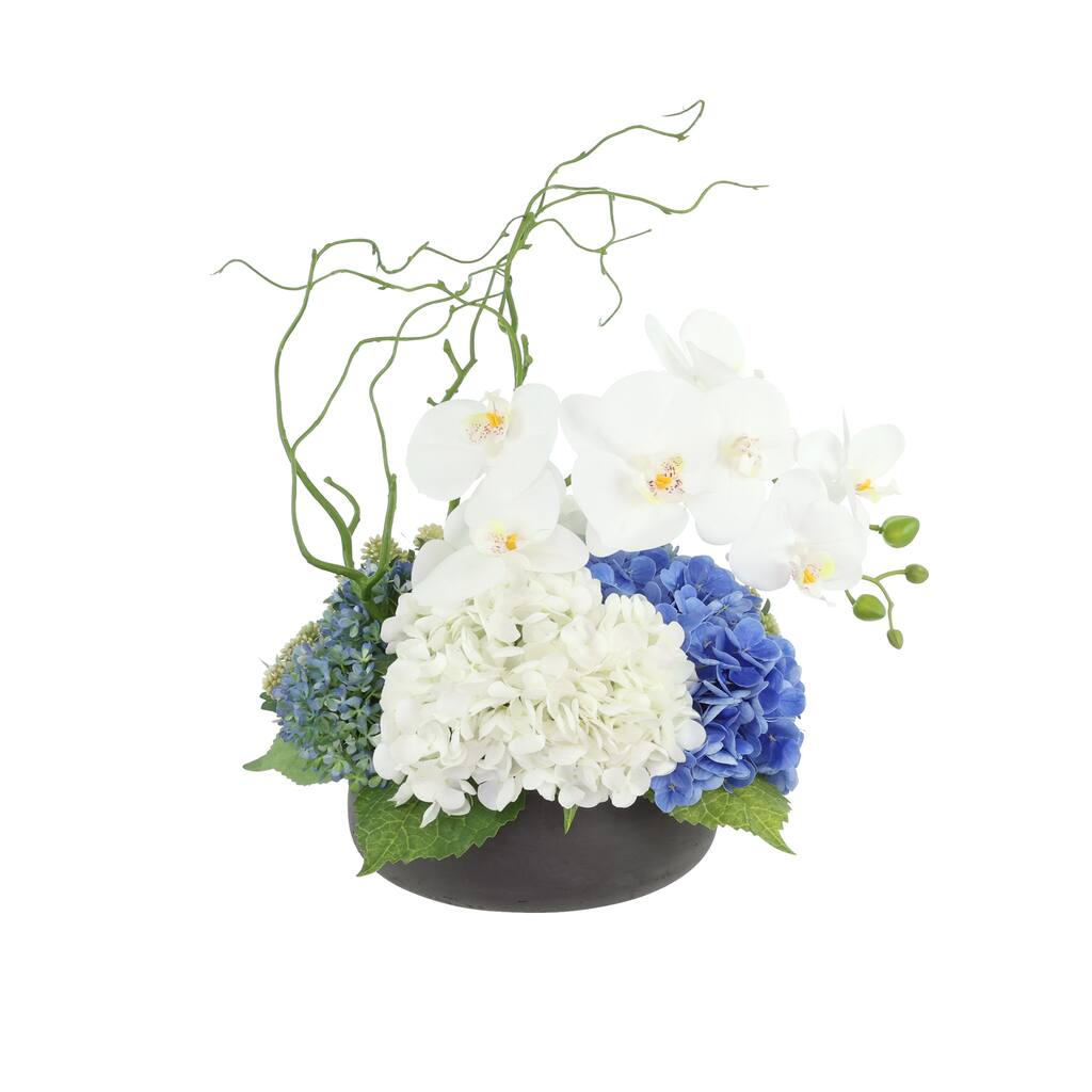 Modern Centerpiece with Orchids and Hydrangeas - 15