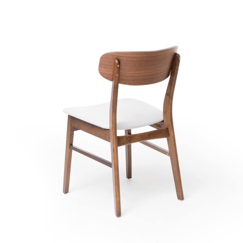 Fabric-upholstered Wood Dining Chairs (Set of 2) by Christopher Knight