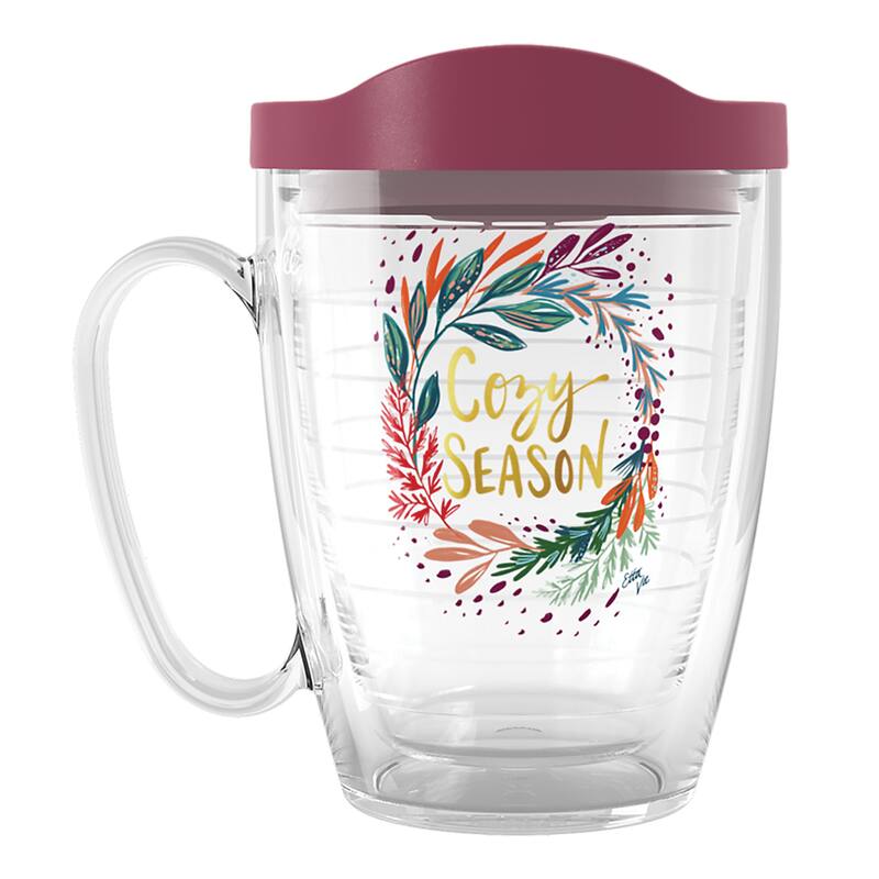Tervis EttaVee Cozy Christmas Holiday Season Wreath Made in USA Double Walled Insulated Travel Tumbler, Wreath - 16oz Mug - 16oz Mug