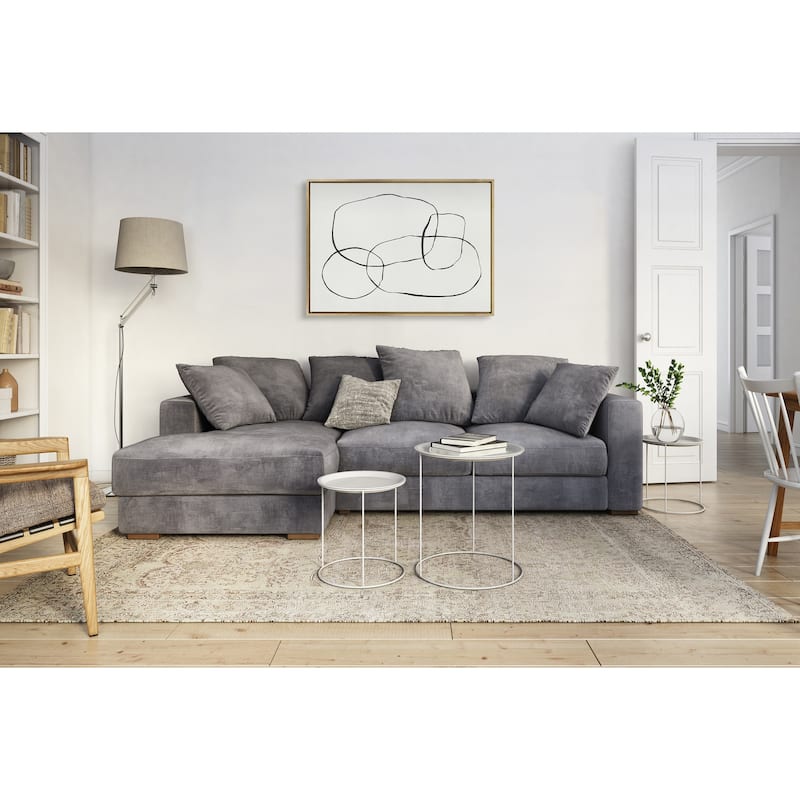 Kate and Laurel Sylvie 871 Modern Circles Framed Canvas by Teju Reval