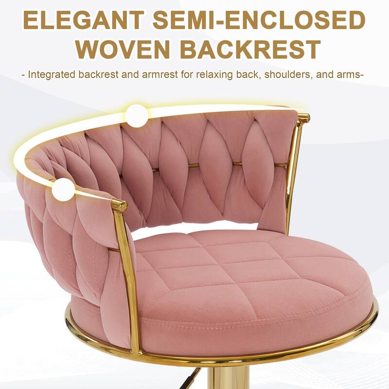 Javlergo Bar Stools Set of 4/6 Velvet Floral Back 360° Swivel Bar Stools 30.5" to 38.8" Adjustable Height Bar stools