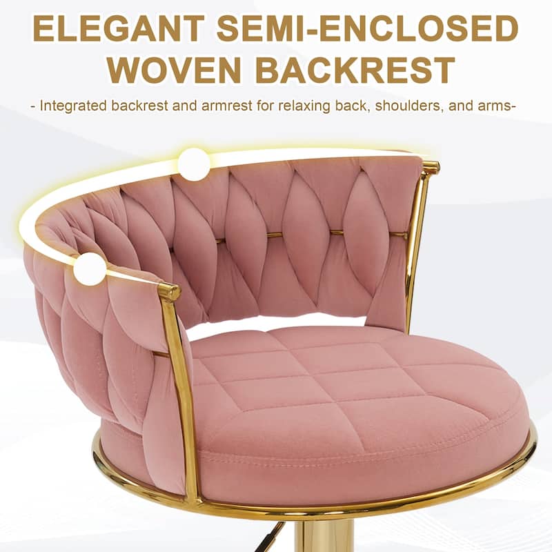 VECELO Set of 4/6 Bar Stools Adjustable Swivel with Metal Frame Modern Bar Stools with Back for Dining Room