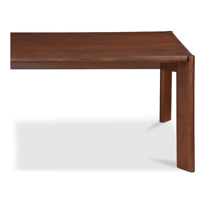 NADAAL STUDIOS Elowar Dining Table for 8, Rectangular Solid Kiln-Dried White Ash with Rounded Edges, Walnut Stained Ash