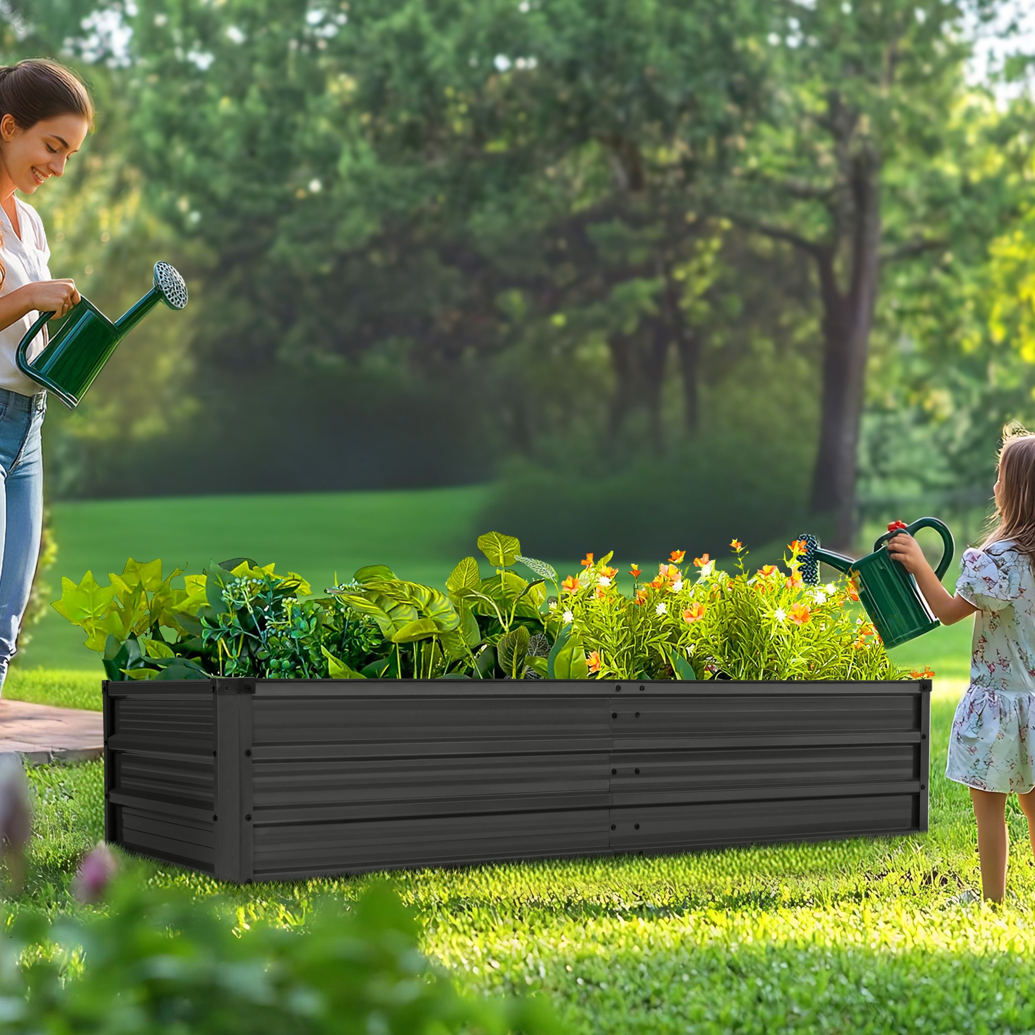Nuu Garden Galvanized Raised Garden Bed Planter Box - Overstock