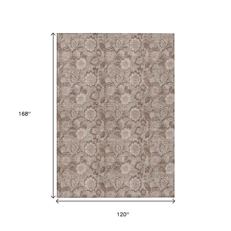 HomeRoots Floral Transitional Rectangle Outdoor Rug