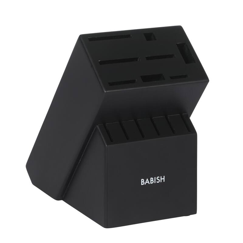 Babish High-Carbon 1.4116 German Steel 15 Piece Full Tang Forged Cutlery Block Set - Black