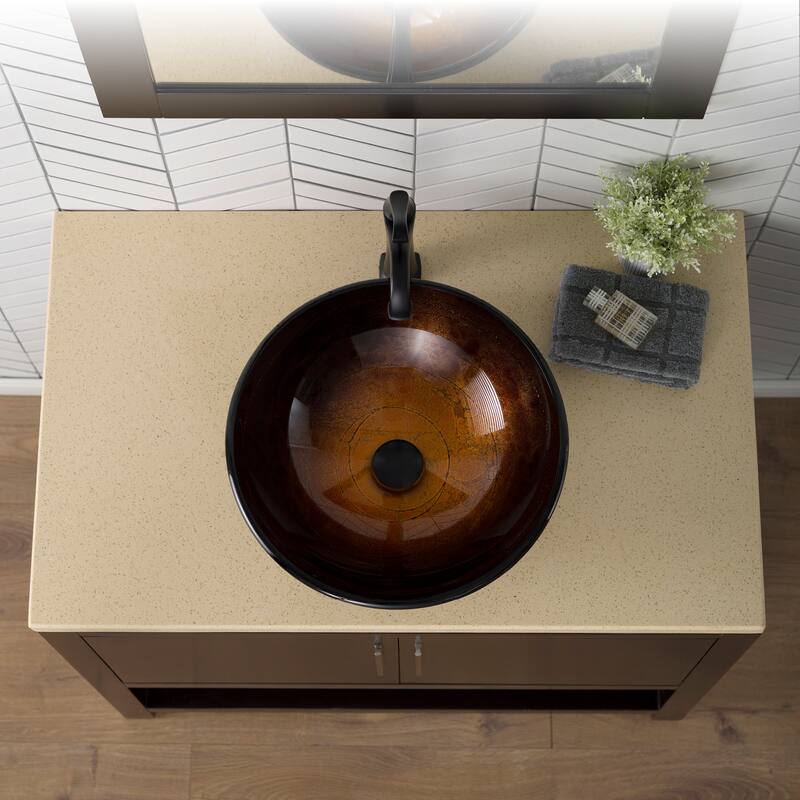 Kraus 16-1/2" Copper Illusion Glass Vessel Bathroom Sink Only