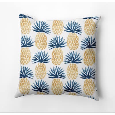 Pineapple Stripes, Geometric Print Outdoor Pillow