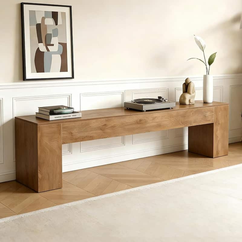 70.8" Wooden Entertainment Center, Low TV Console Table for TVs Up to 80"