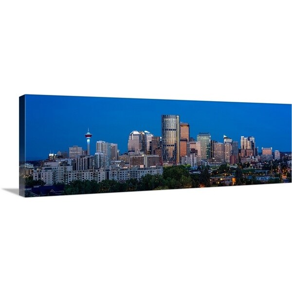 "Skylines in a city, Calgary, Alberta, Canada" Canvas Wall Art