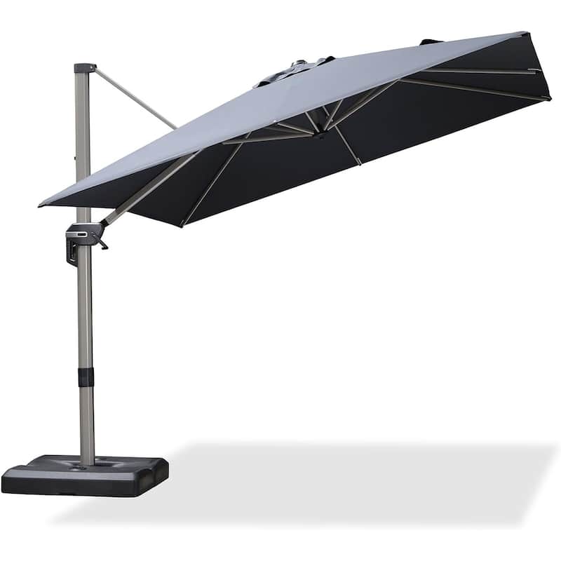 PURPLE LEAF 9 ft Patio Cantilever Umbrella Adjustable Offset Umbrella