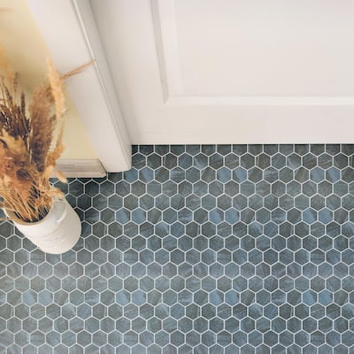 Merola Tile Cassis 2" Hex Black 11-1/8" x 12-5/8" Porcelain Floor and Wall Tile