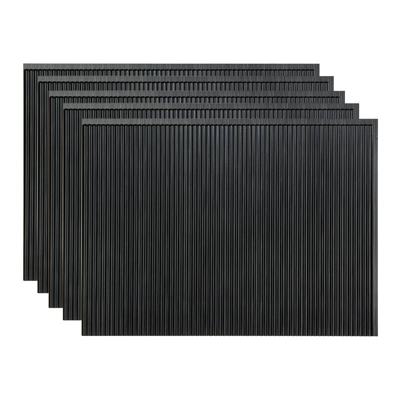 FASÄDE Rib Decorative Vinyl Backsplash Panel - 5 Pack - Brushed Onyx