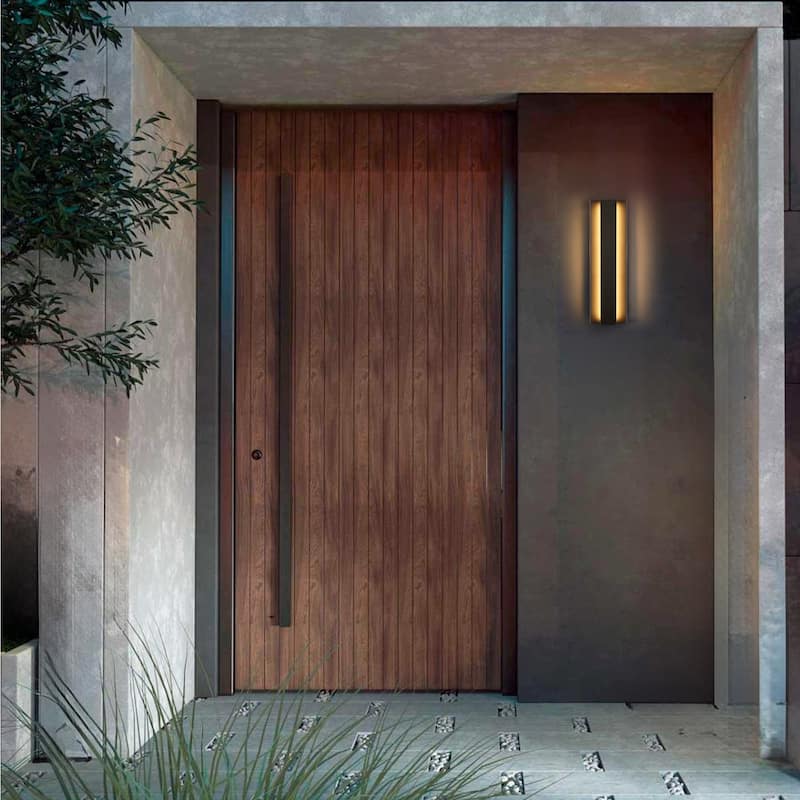 Black Modern/Contemporary LED Outdoor Wall Lantern Sconce