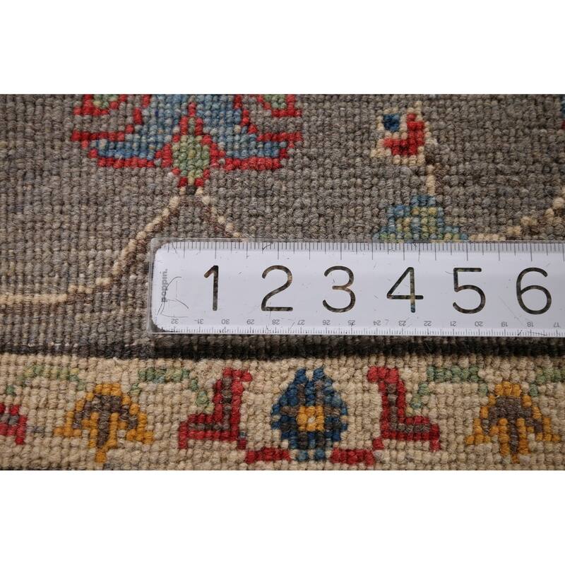 Blue Floral Oushak Oriental Area Rug Handmade Wool Carpet - 6'7" x 10'4"