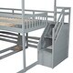 preview thumbnail 8 of 25, Solid Pine Wood and MDF Full over Twin & Twin Bunk Bed,Built-in Drawer and Shelf,with Slide and Storage Staircase