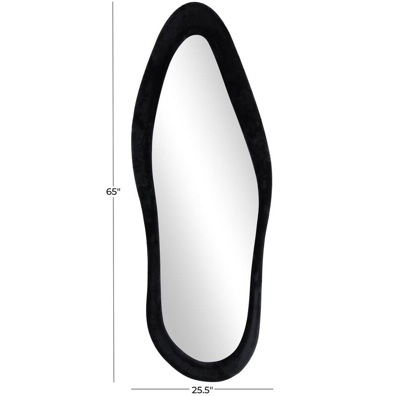 Velvet Abstract Wavy Wall Mirror - Black or White - Roche River Decor
