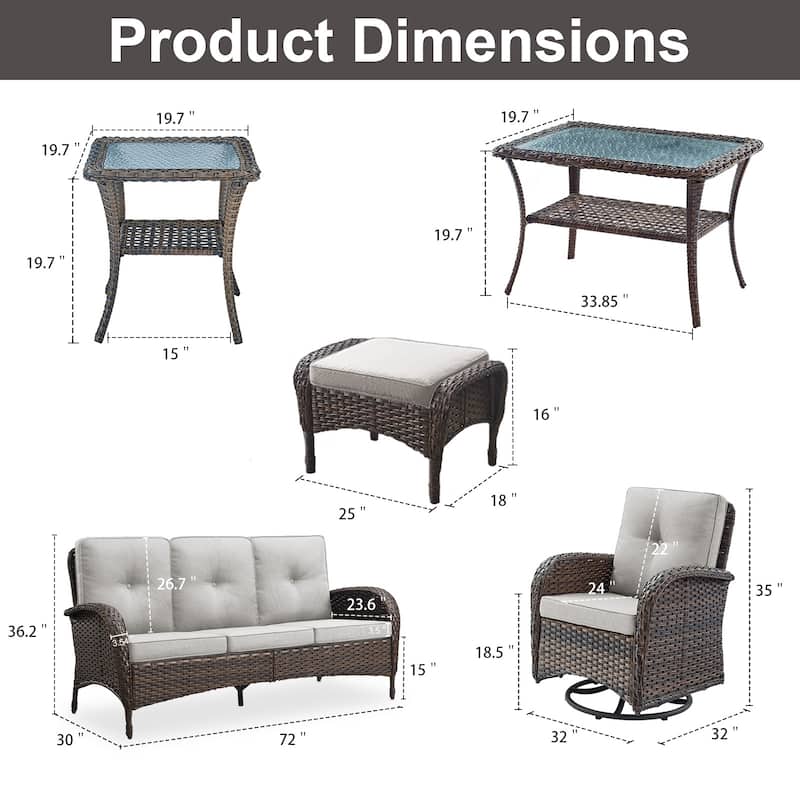 Gymojoy Outdoor Wicker Patio Furniture Sofa & Chair Set - Luxurious Comfort, Weather-Resistant
