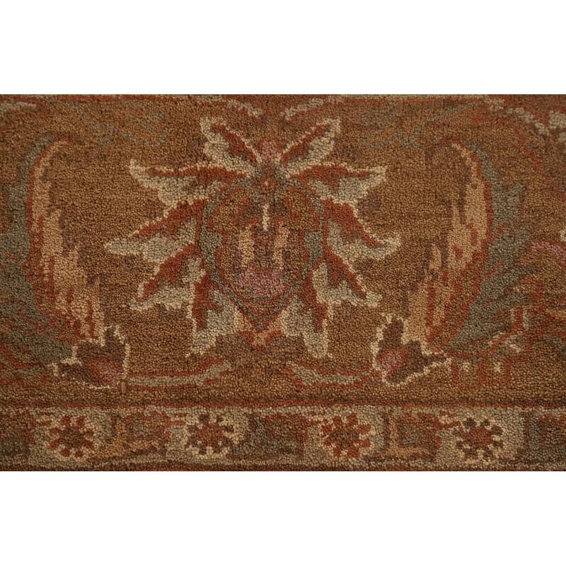 Floral Purple Agra Indian Area Rug Hand-Knotted Wool Carpet - 8'0"x 10'1"