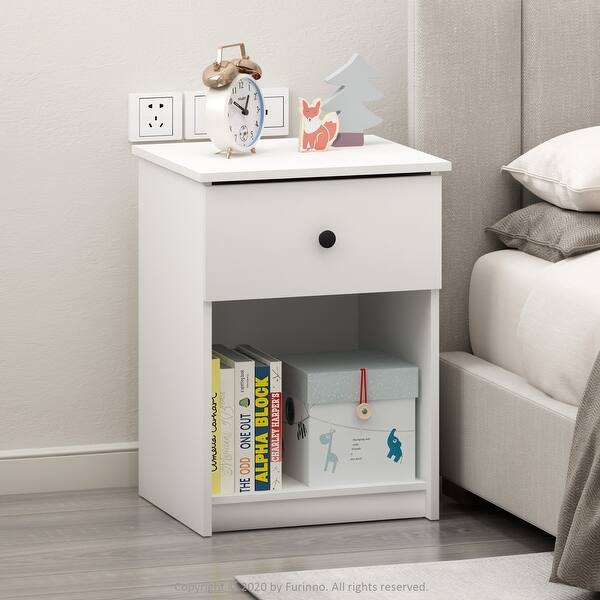 Shop Furinno Lucca Nightstand With One Drawer 2 Pack Overstock 32221301