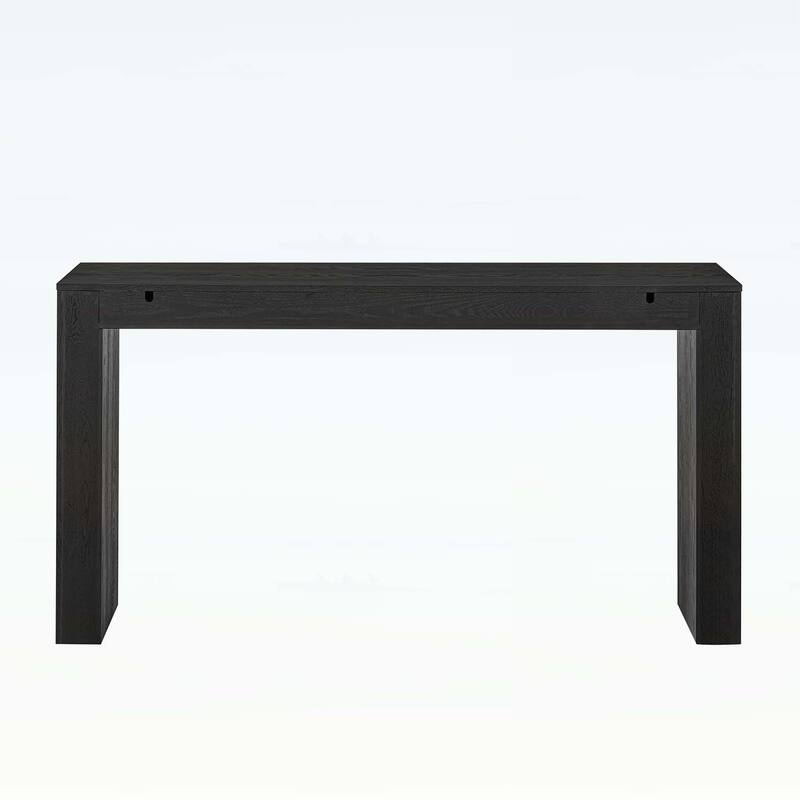 Farmhouse Console Table with 2 Concealed Drawers,Waterfall Edge,Thick Legs