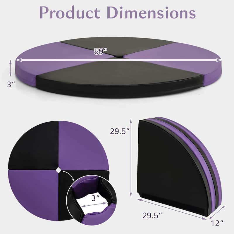 Costway Pole Dance Crash Mat Round Portable Yoga Mat with EPE Foam - See Details