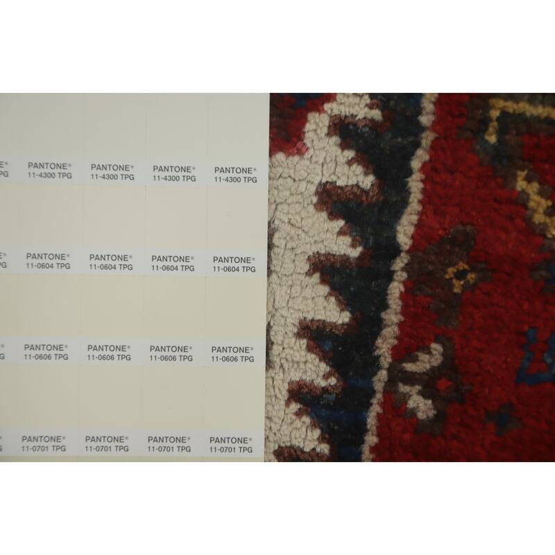 Hand Knotted Oriental 100% Wool Carpet Traditional Medallion Red Heriz Area Rug - 9' 6'' X 7' 0''