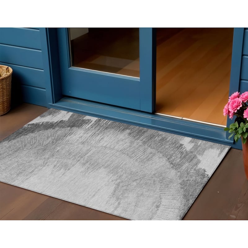 HomeRoots Abstract Transitional Rectangle Outdoor Rug - 3' x 5'