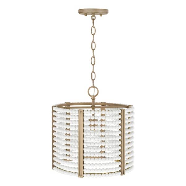 slide 2 of 7, Brynn 1-light Painted Aged Brass Convertible Pendant/ Semi-Flush Mount