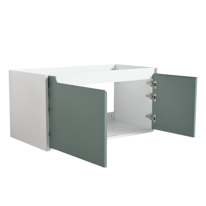 Modern 32-Inch Floating Bathroom Vanity with Storage, Durable Eco-Friendly Plywood Base, No Basin