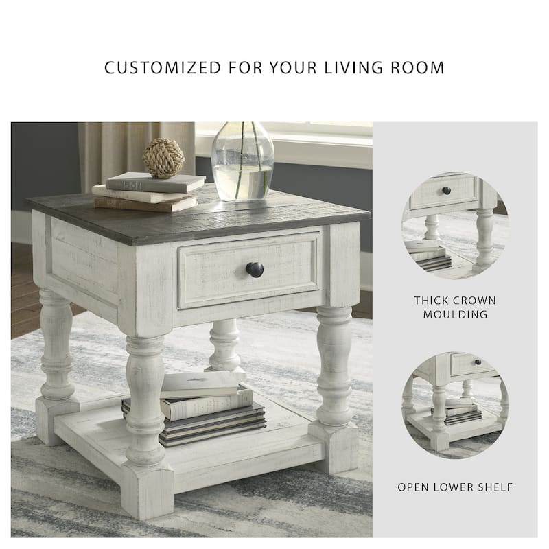 Signature Design by Ashley Havalance White/Gray Square End Table - 25"W x 25"D x 25"H