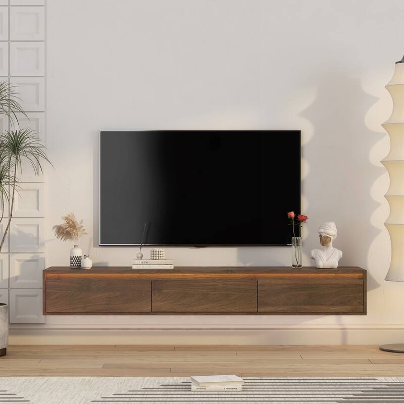 Versatile Wall-Mounted TV Stand with Advanced Features for Living Room Enhancement