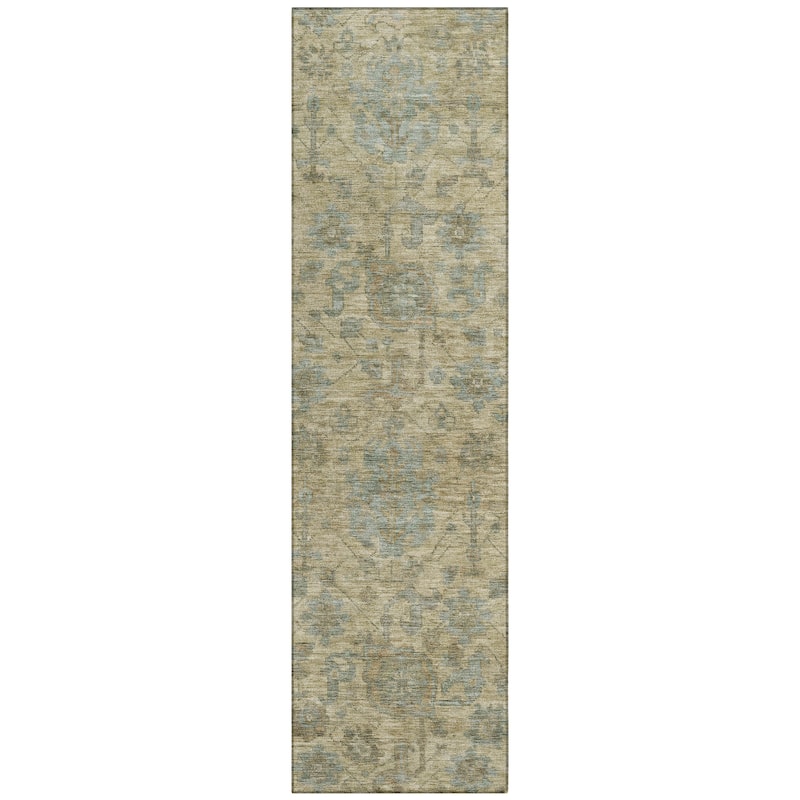 Machine Washable Indoor/ Outdoor Vintage Traditional Chantille Rug