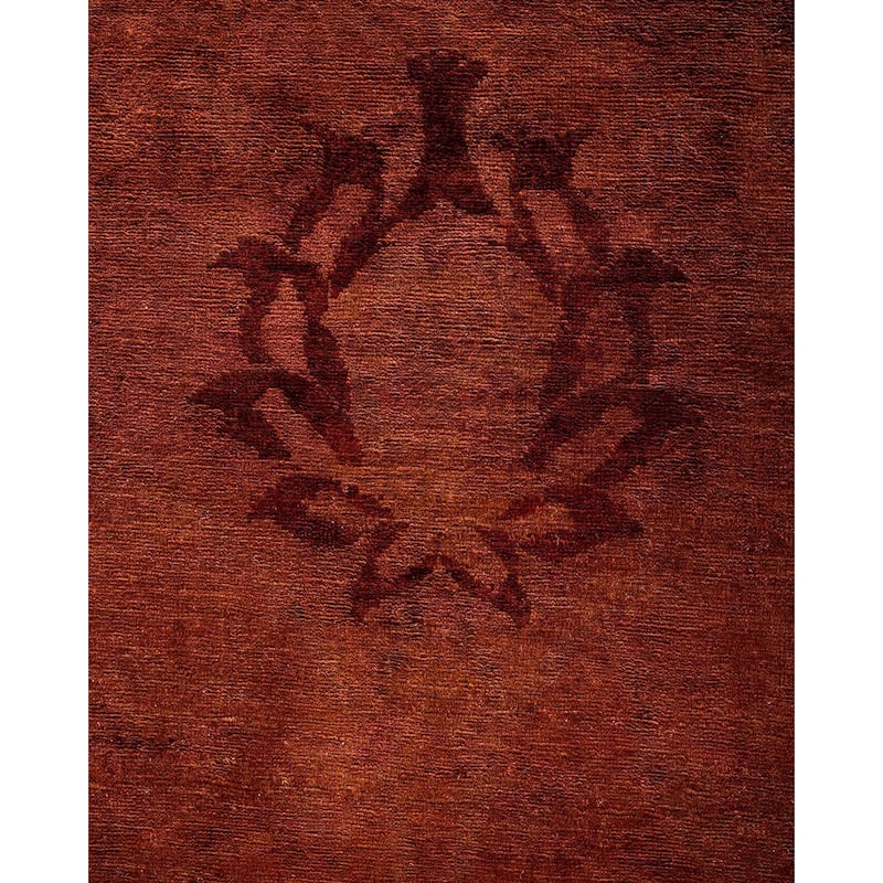 Overdyed, One-of-a-Kind Hand-Knotted Area Rug - Red - 8' 0" x 10' 1"