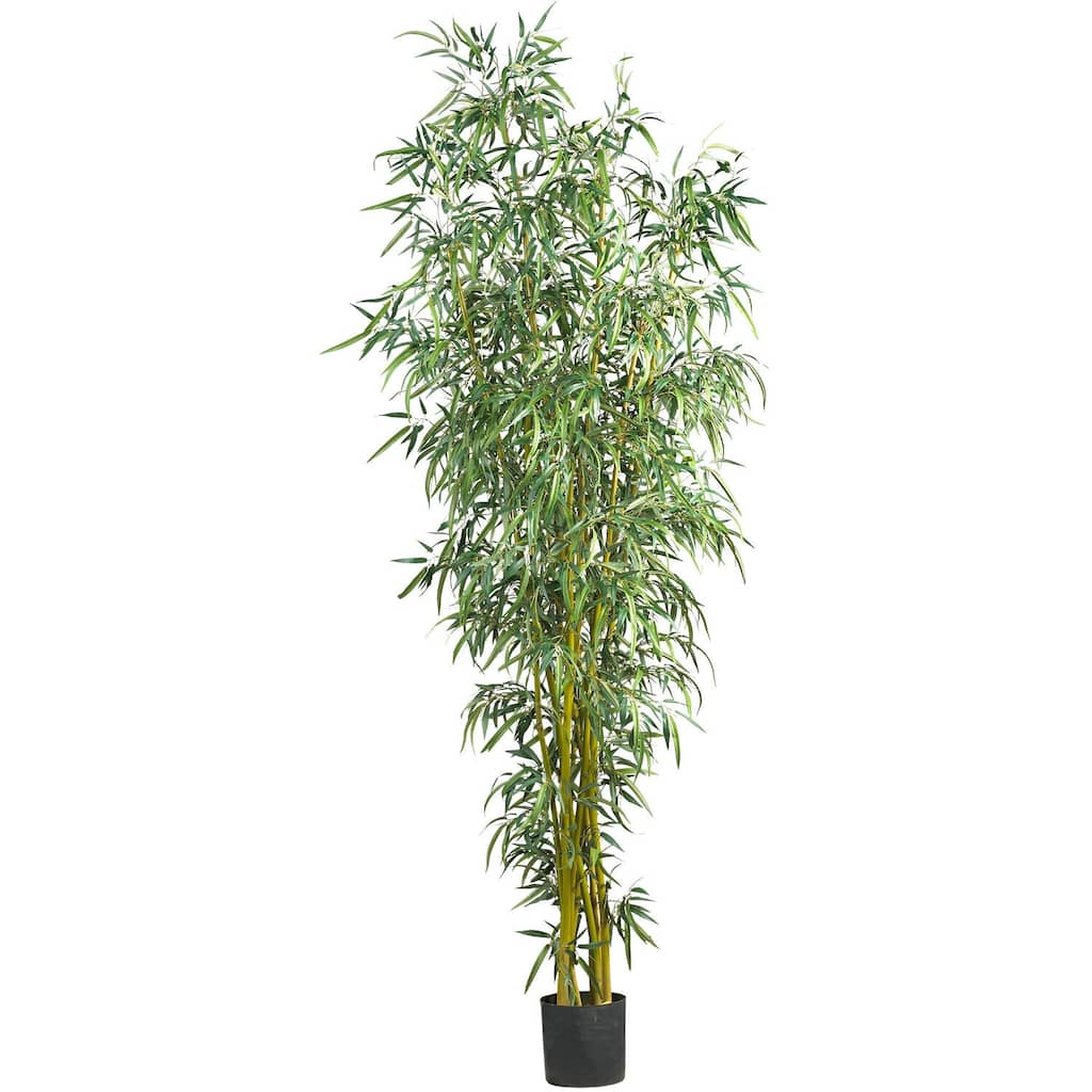8Ft Bamboo Silk Tree - Realistic Faux Plant, Lush Greenery for Home Office Decor - 8ft.