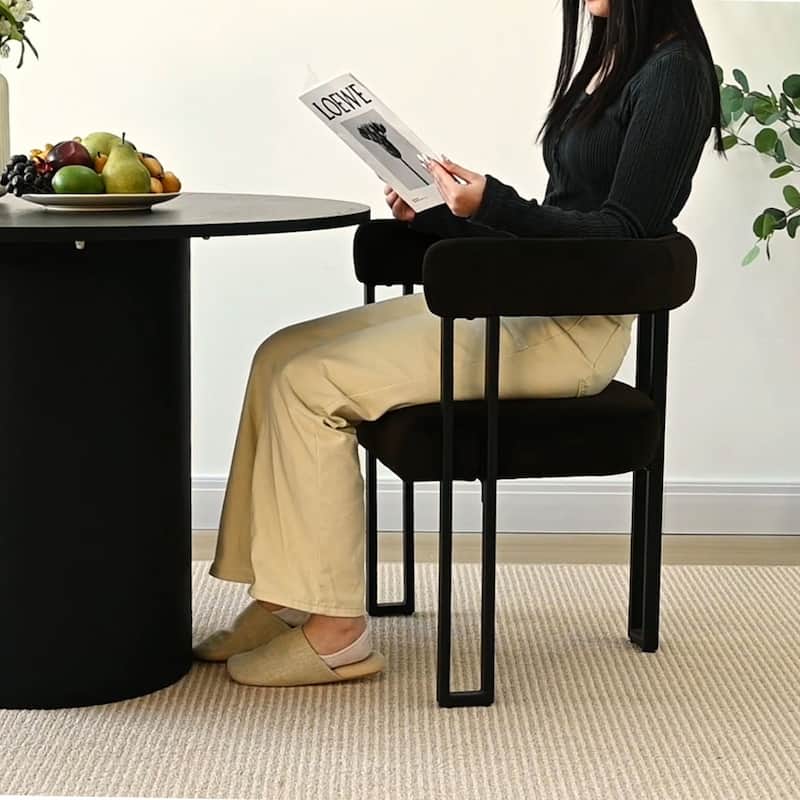 3-Piece Round Dining Table Sets - Black