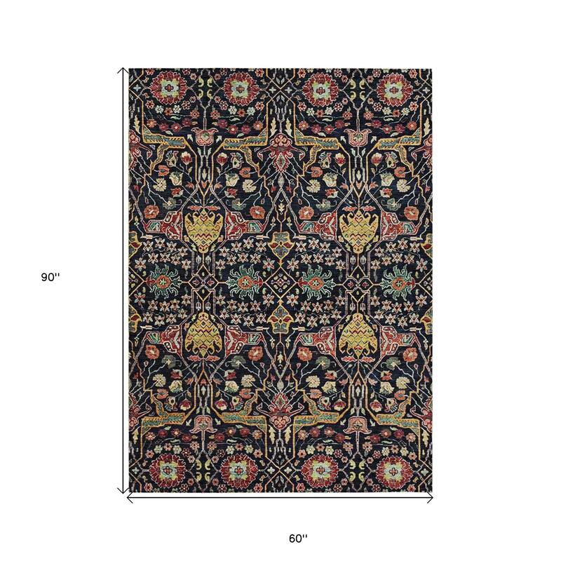 HomeRoots Floral Transitional Rectangle Outdoor Rug