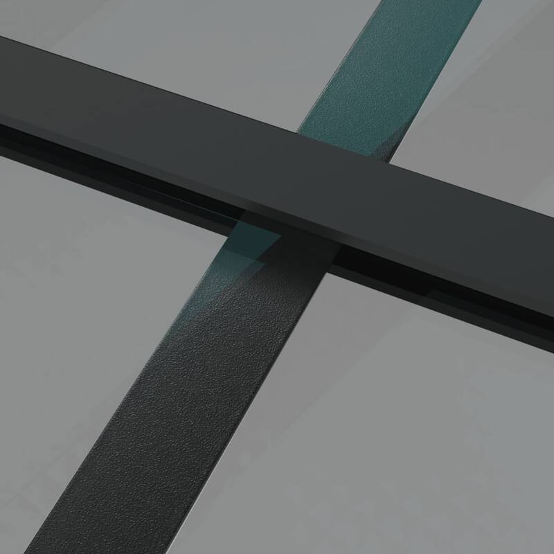 vidaXL Glass Door Interior Door with Alloy Handle ESG Glass and Aluminum Black