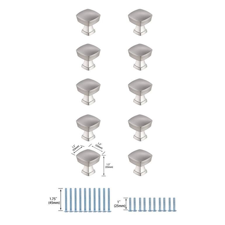 Brandon 1.3" Square Knob Multipack (Set of 10)