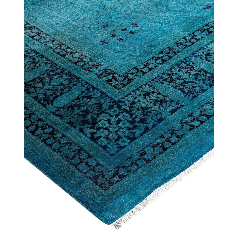 Contemporary Overdyed Wool Hand Knotted Area Rug - 6' 1" x 9' 2"