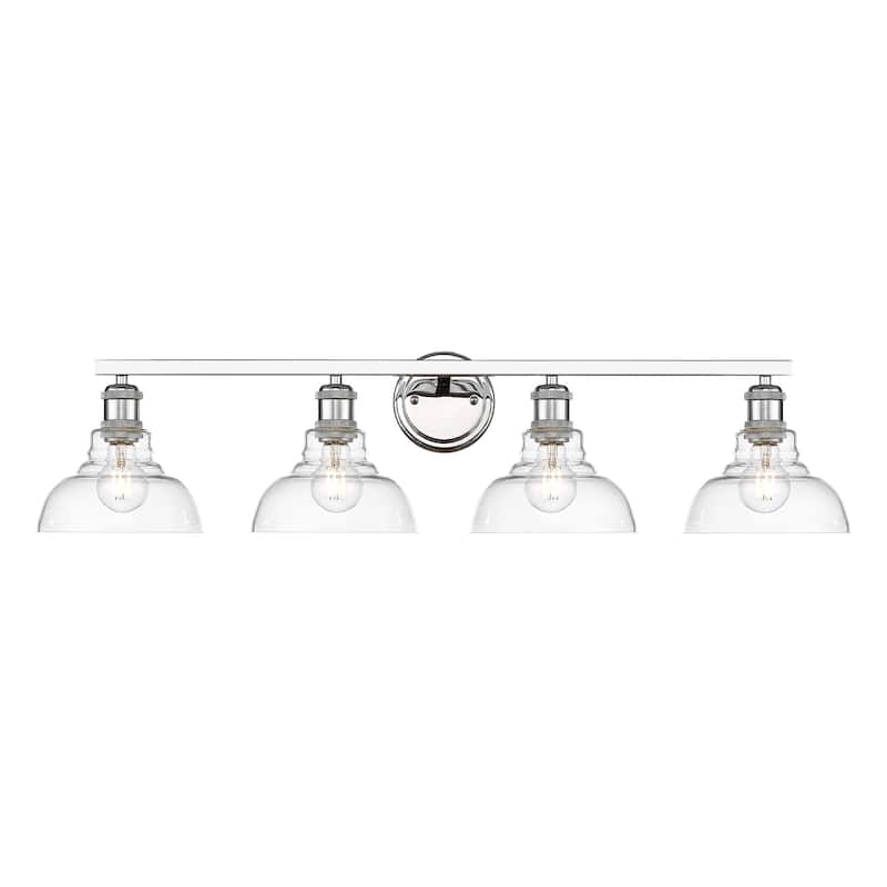 Golden Lighting Carver 4 Light 35" Wide Bathroom Vanity Light - Chrome / Clear