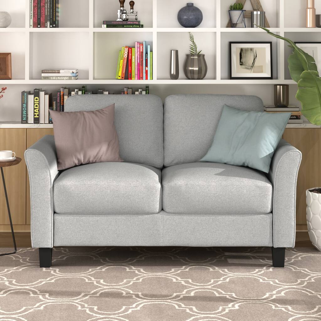 Fabric Upholstered Loveseat, Solid Manufactured Frame, Cushion Backres ...
