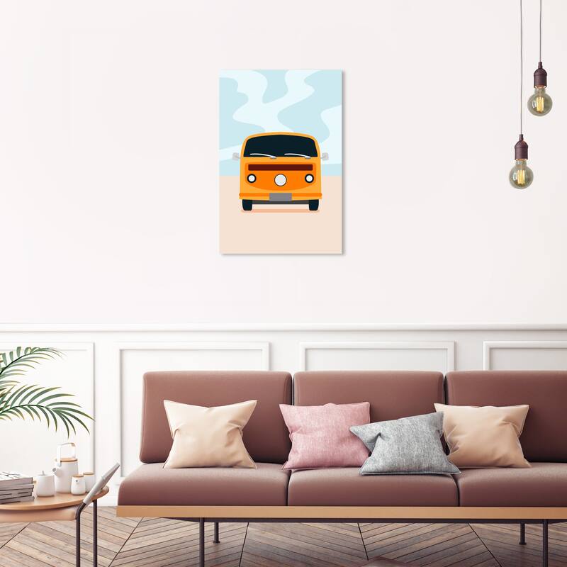 Wynwood Studio Canvas Transportation Road Trip Time Orange and Mid-Century Modern Wall Art Canvas Print - 30 x 20