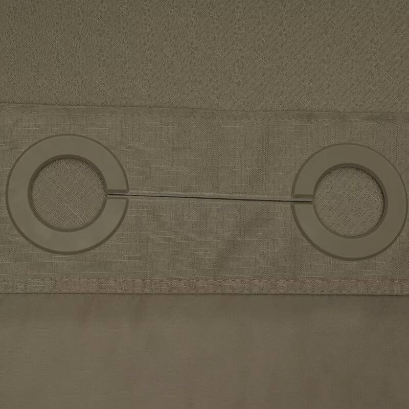 No Hook Slub Linen Texture Shower Curtain with PEVA Snap-in Liner