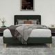 preview thumbnail 86 of 91, Caxkun Upholstered Platform Bed Frame with Wingback headboard