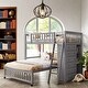 preview thumbnail 27 of 34, Versatility Galore Wooden Twin Over Full Bunk Bed with Six Drawers and Flexible Shelves,Bottom Bed with Wheels