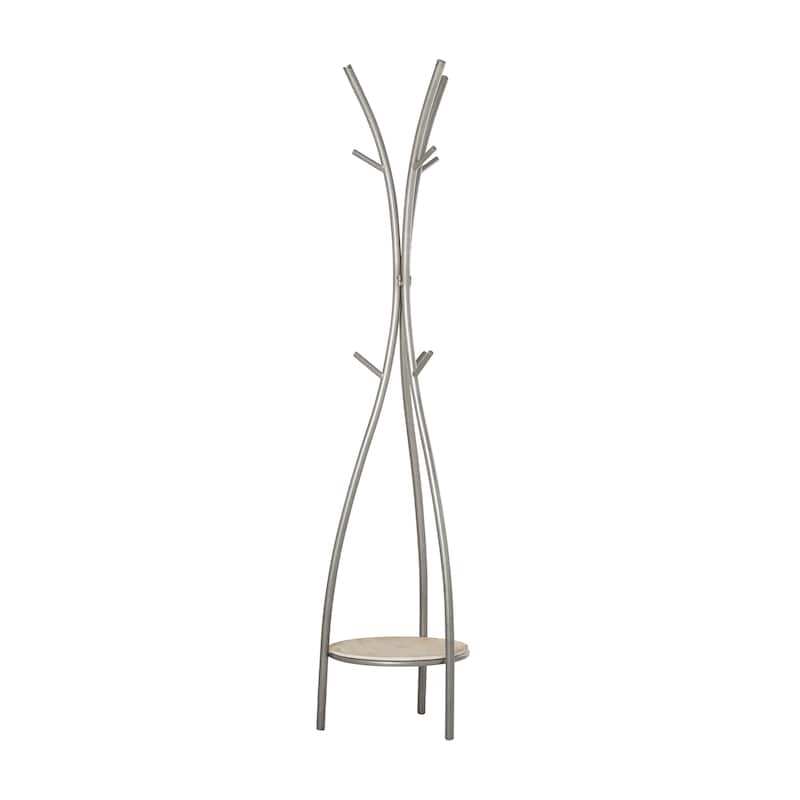 Metal Coat Rack - Silver - Roche River Decor - 17"Wx17"Lx73"H